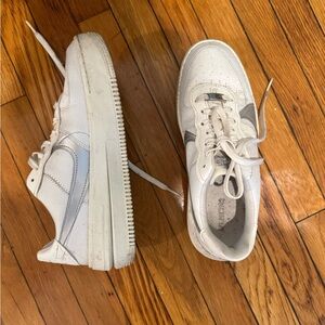 Nike White and Gray Women's Sneakers
